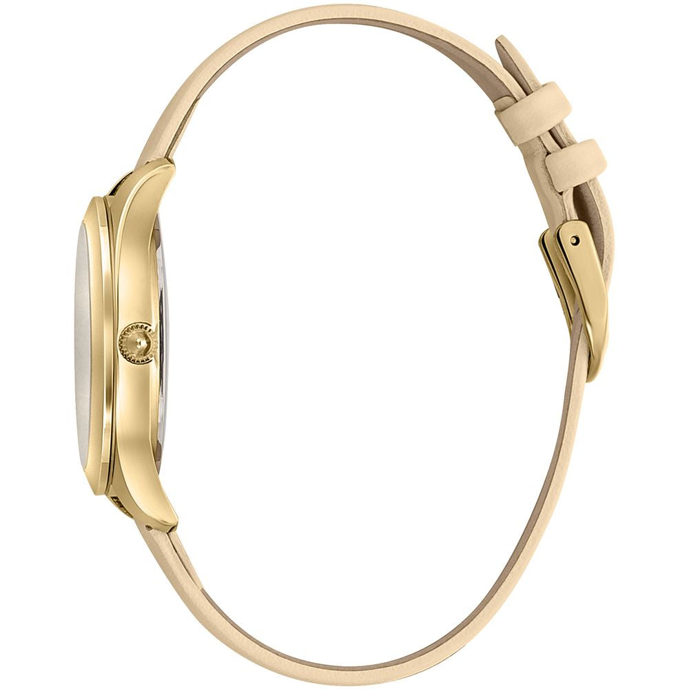 Beige Leather Dress Watch