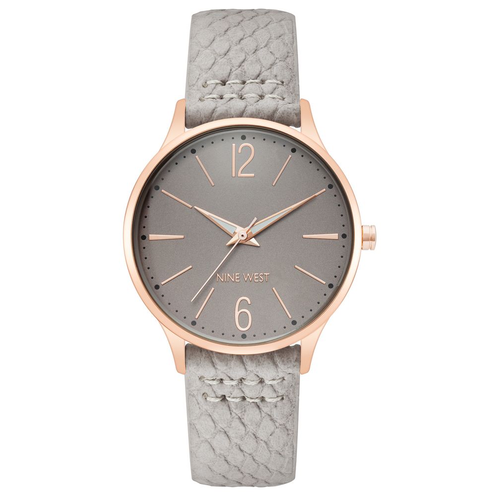 Gray Leather Dress Watch