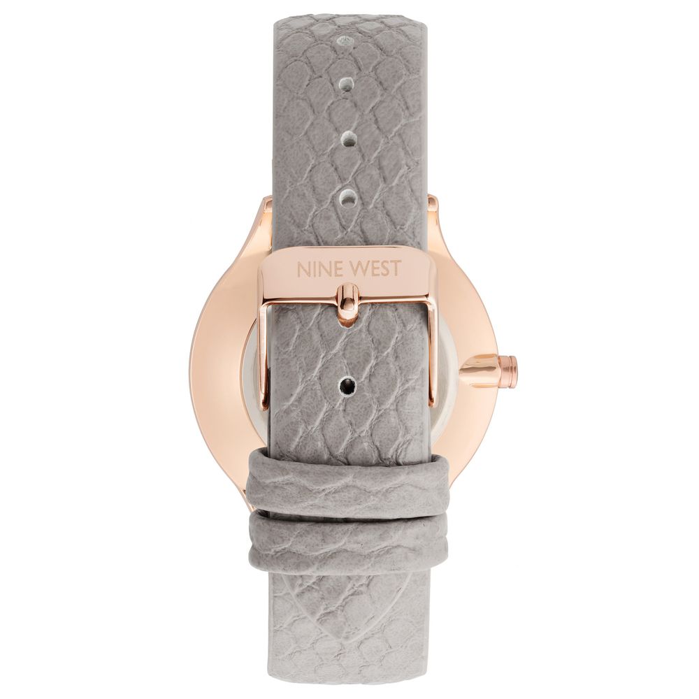 Gray Leather Dress Watch
