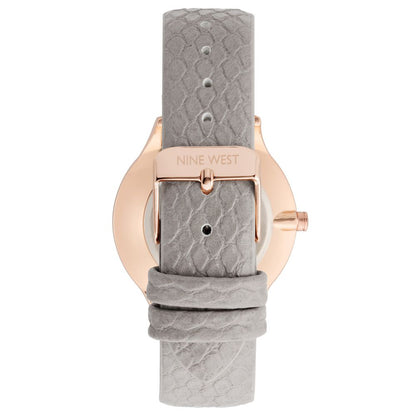 Gray Leather Dress Watch