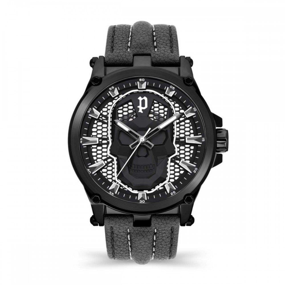Black Leather Dress Watch