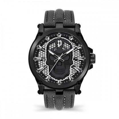 Black Leather Dress Watch