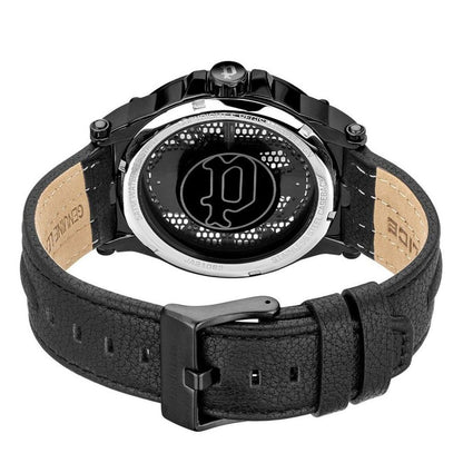 Black Leather Dress Watch