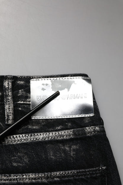 Black Washed Slim Fit Men Denim Cotton Jeans