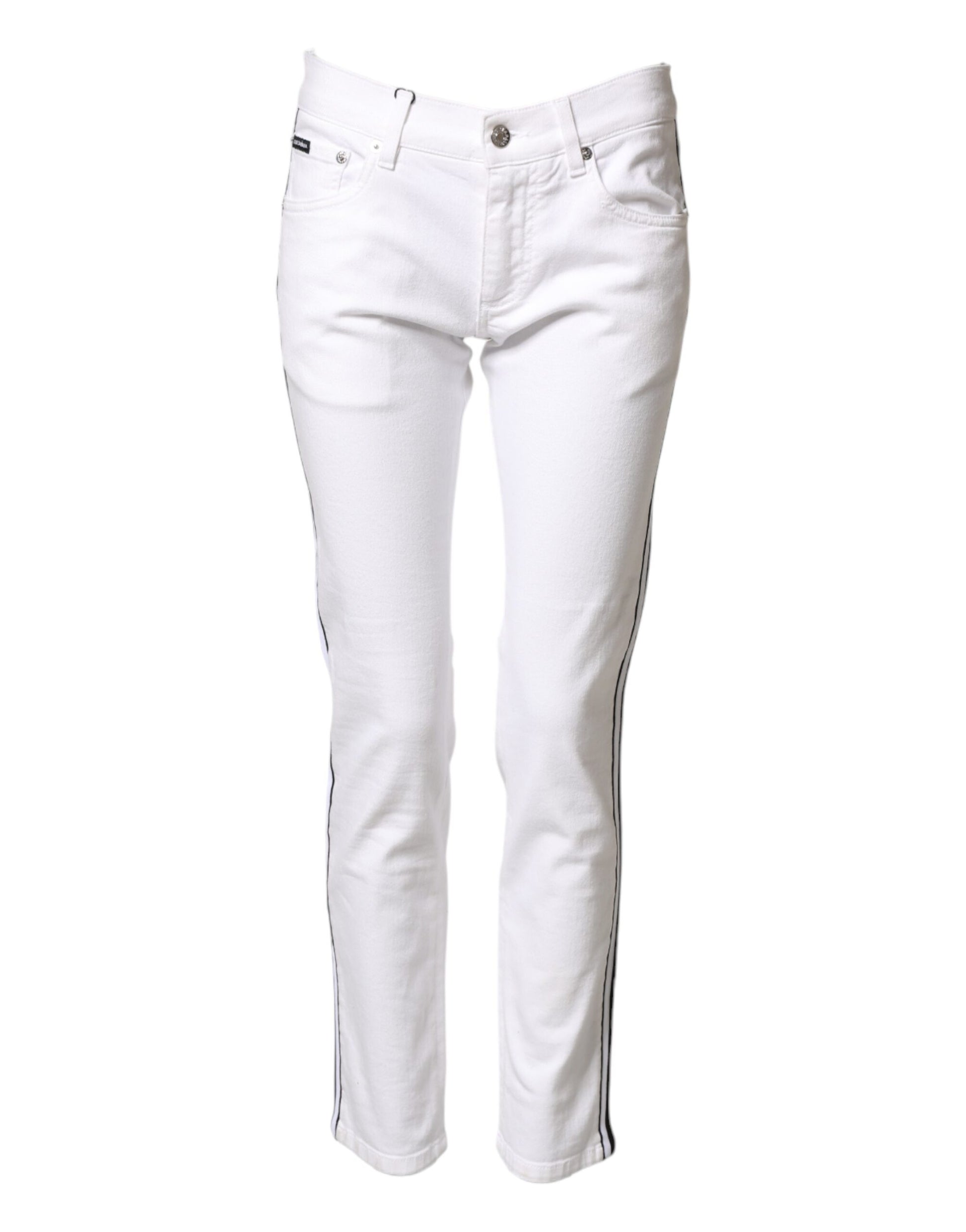 White Cotton Stretch Skinny Men Denim Jeans