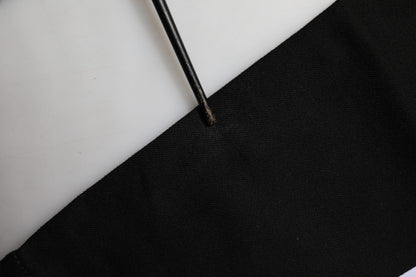 Black Cotton MidWaist Skinny Denim Logo Jeans