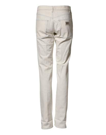 White Cotton Skinny Denim Trouser Men Jeans