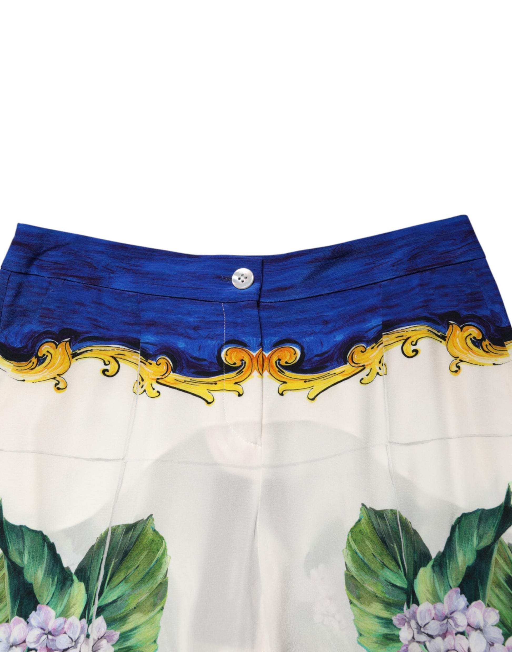 Multicolor Floral Pattern Straight Leg Pants