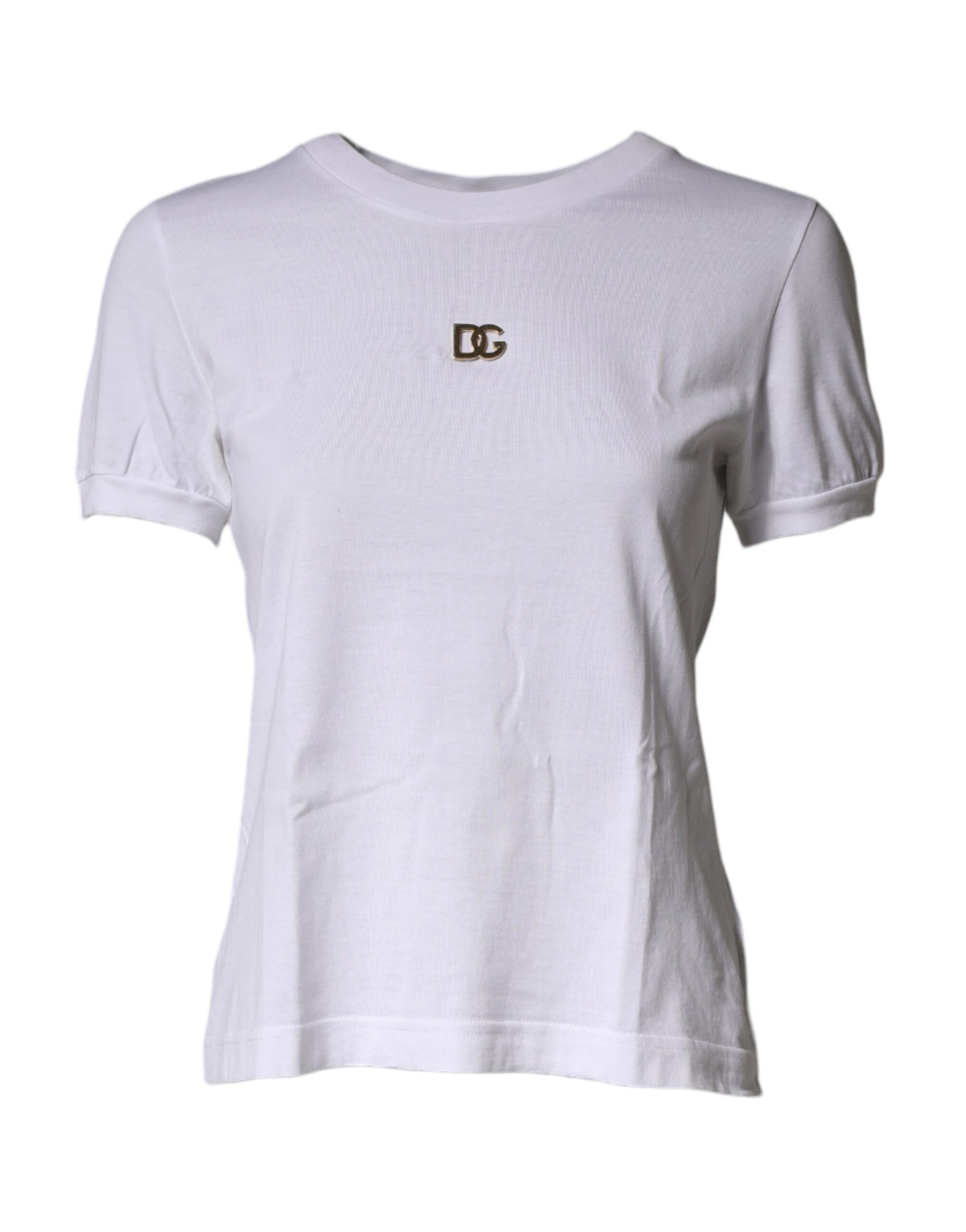 White DG Logo Crew Neck Short Sleeves  T-shirt