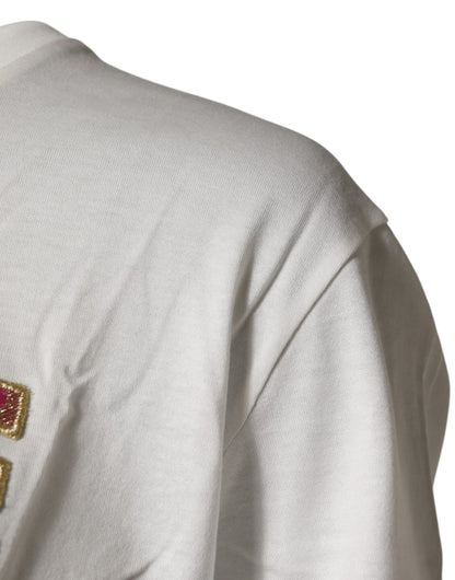 White Logo Crew Neck Short Sleeves T-shirt