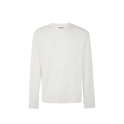 White Cotton Long Sleeve T-Shirt