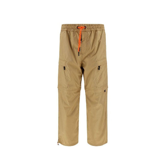 Beige Nylon Cargo Pants