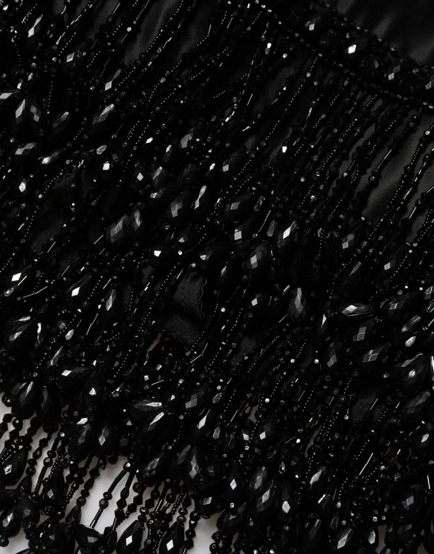 Black Nylon Embellished Lace Mini Skirt