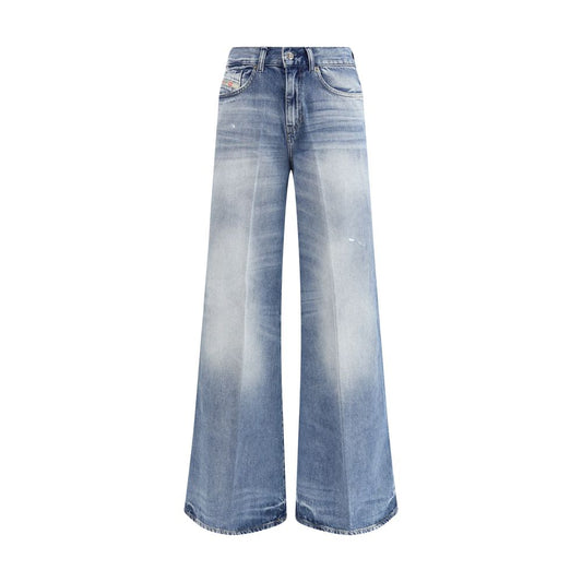 Light Blue Cotton Bootcut Jeans