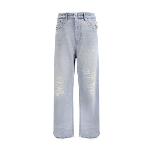 Light Blue Cotton Relaxed Fit Jeans