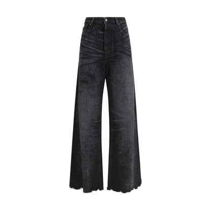 Black Cotton Relaxed Fit Jeans
