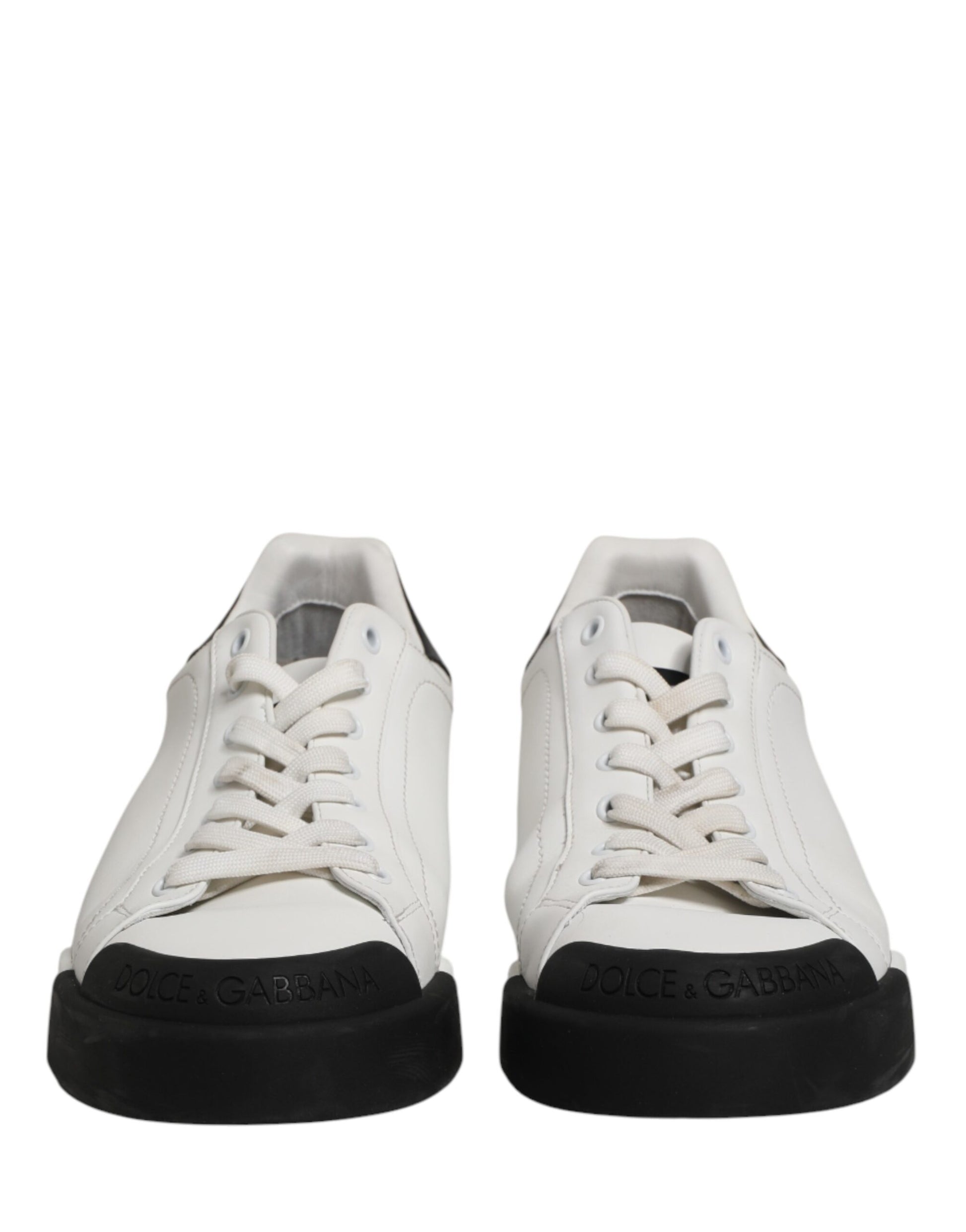 Black White Leather Low Top Sneakers Shoes