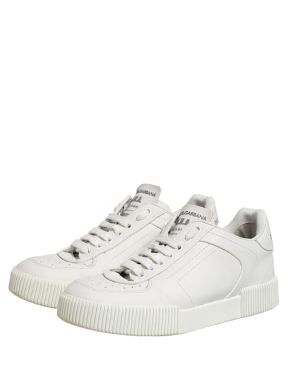 White MIAMI Calf Low Top Men Sneakers  Shoes