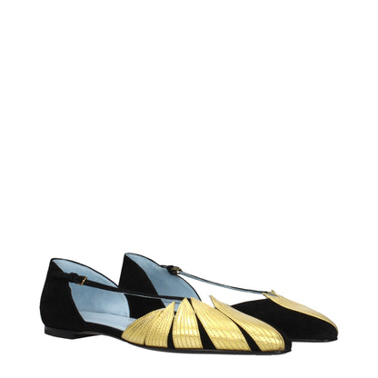Black Leather Flat Sandals