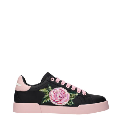 Black Leather Sneakers