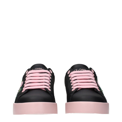 Black Leather Sneakers