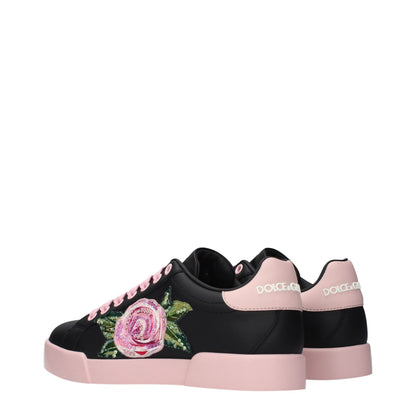 Black Leather Sneakers