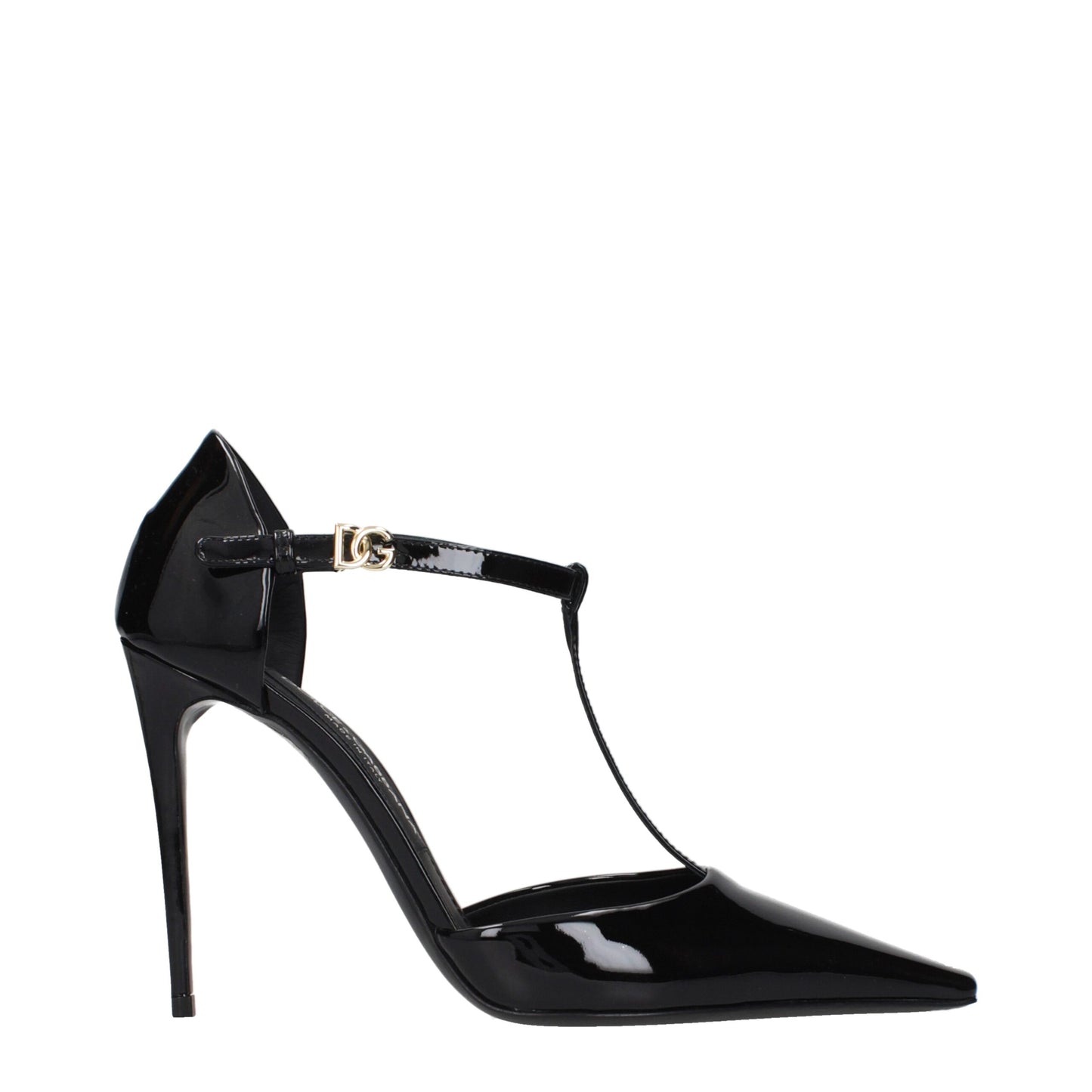 Black Leather High Heel Pumps