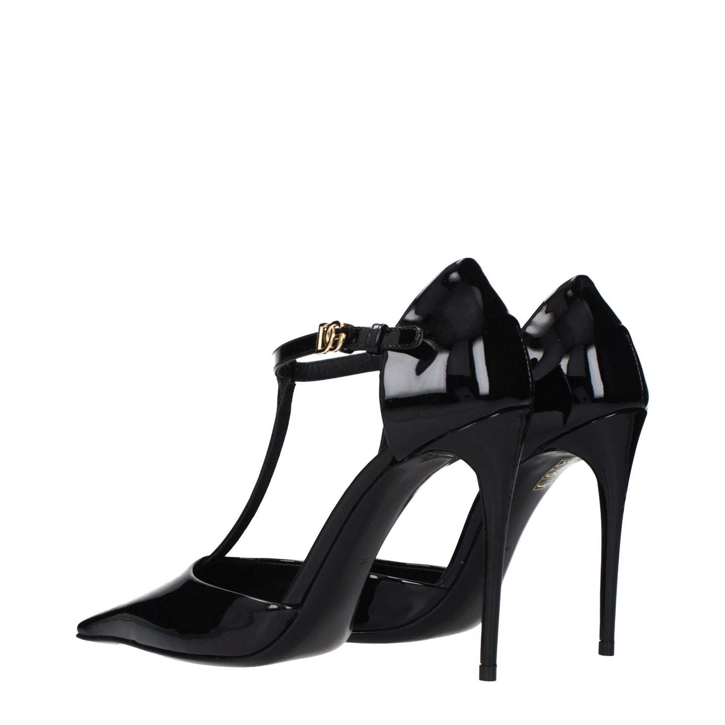 Black Leather High Heel Pumps