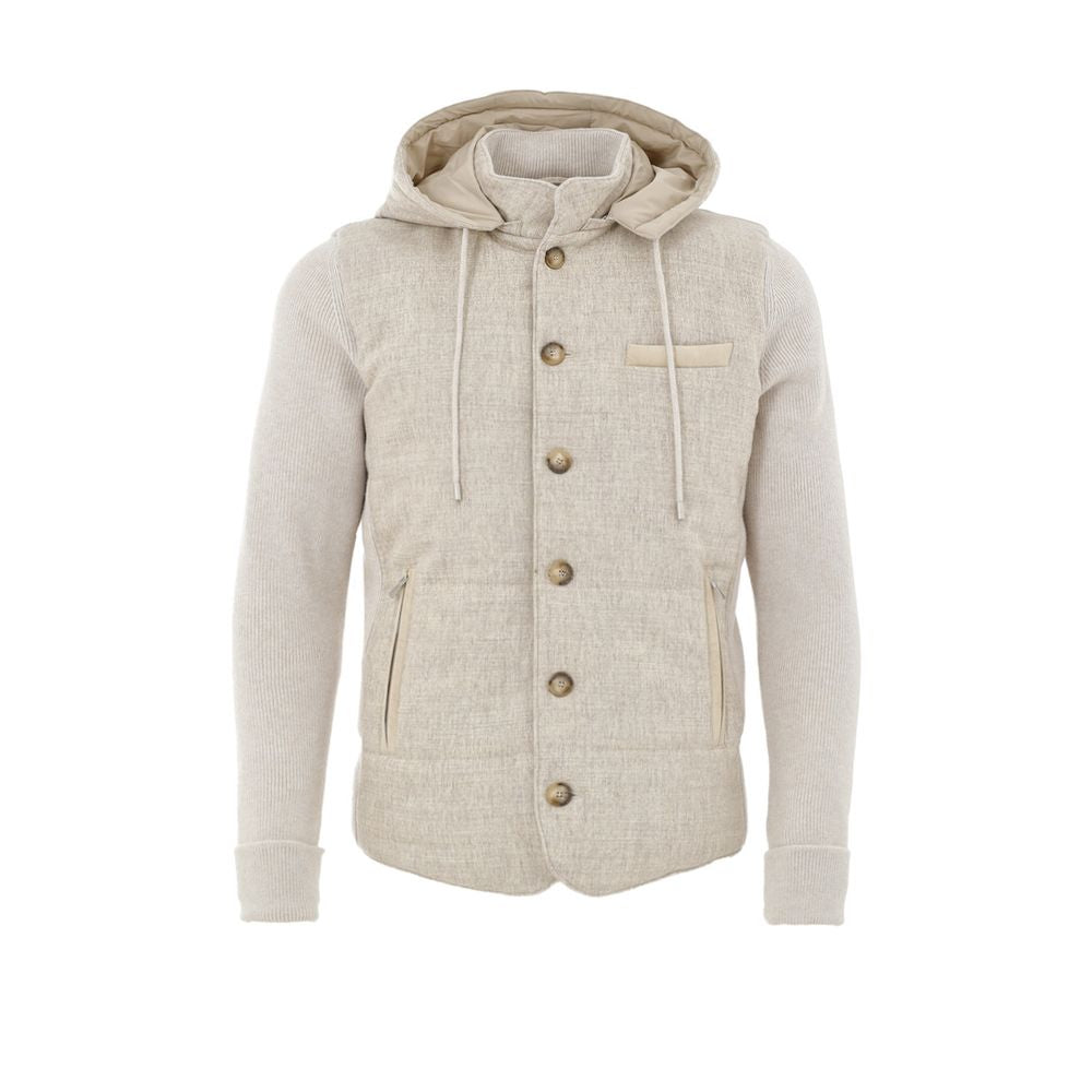 Beige Wool Shell Jacket