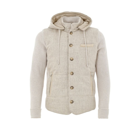Beige Wool Shell Jacket
