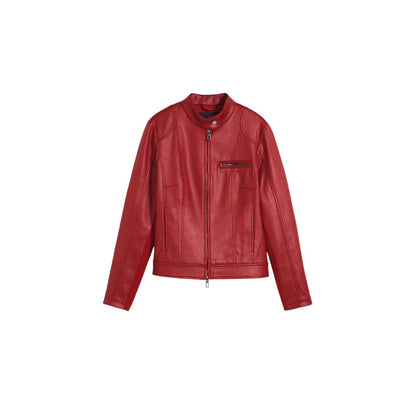 Red Polyester Bomber
