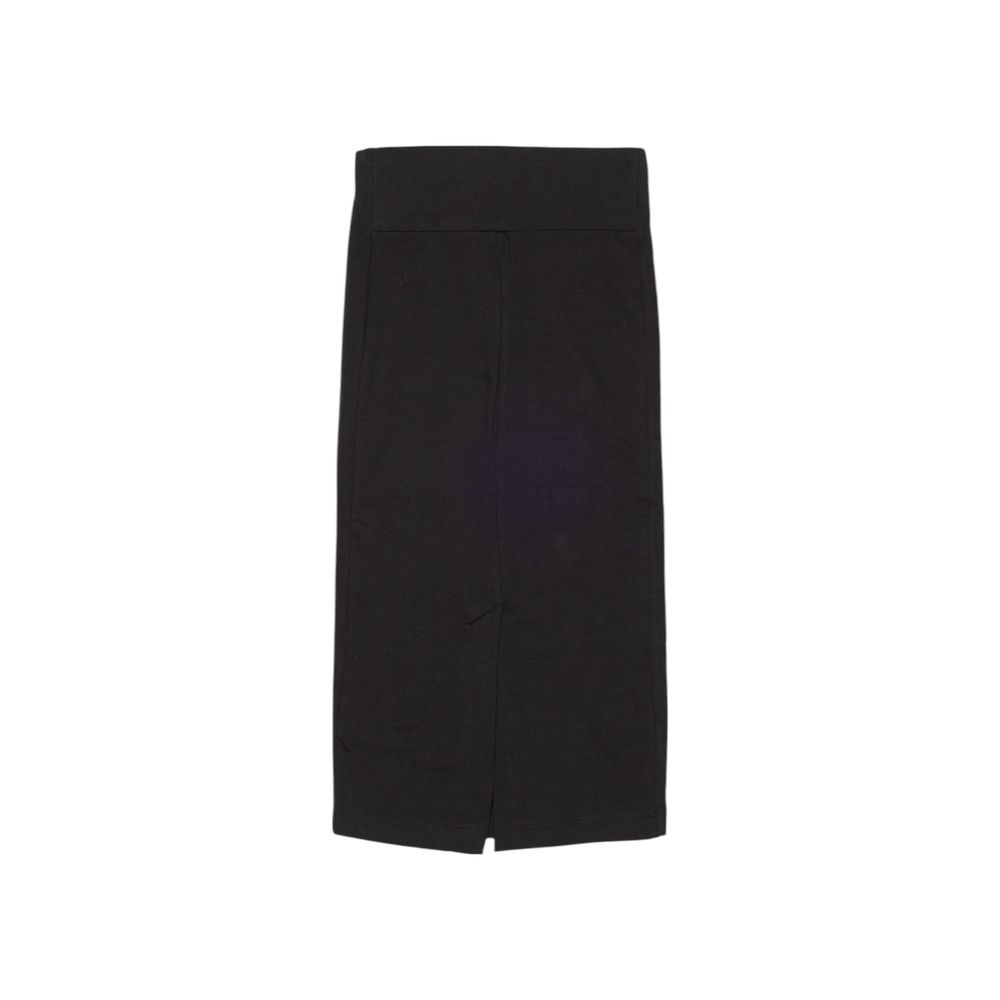 Black Cotton Long Skirt