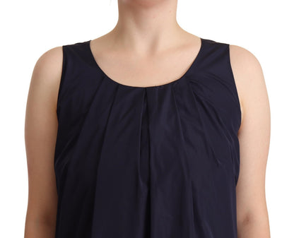 Navy Blue Sleeveless Round Neck Mermaid Long Dress