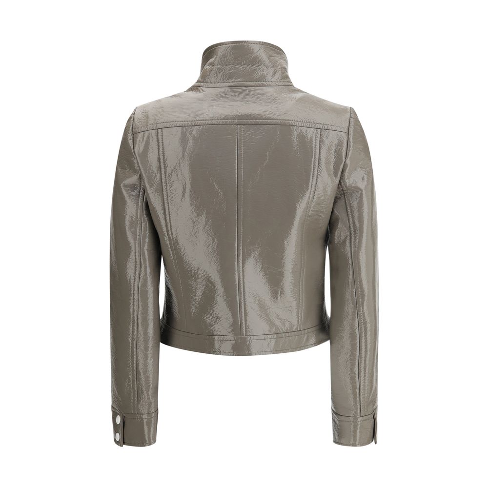 Gray Cotton Full-Length Jacket
