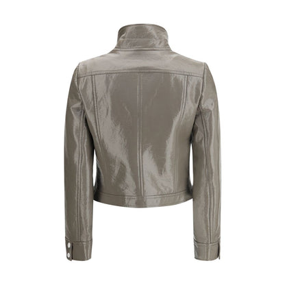 Gray Cotton Full-Length Jacket