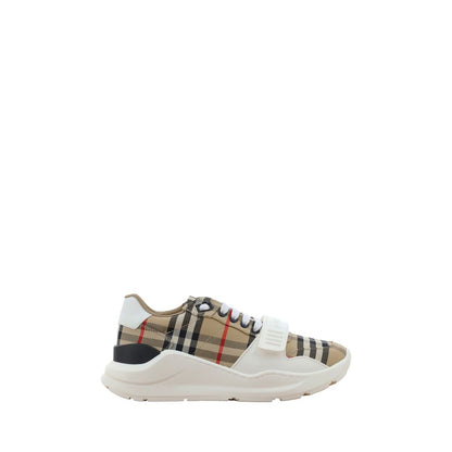 Beige Cotton Athletic Sneakers