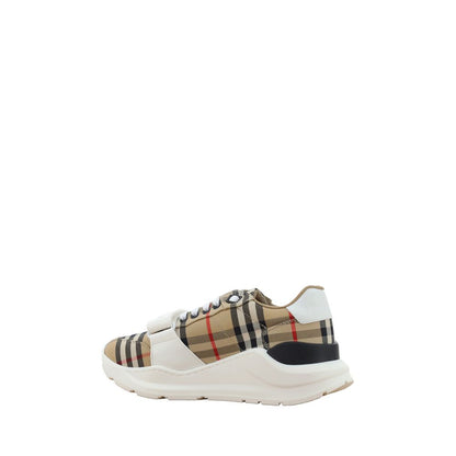 Beige Cotton Athletic Sneakers