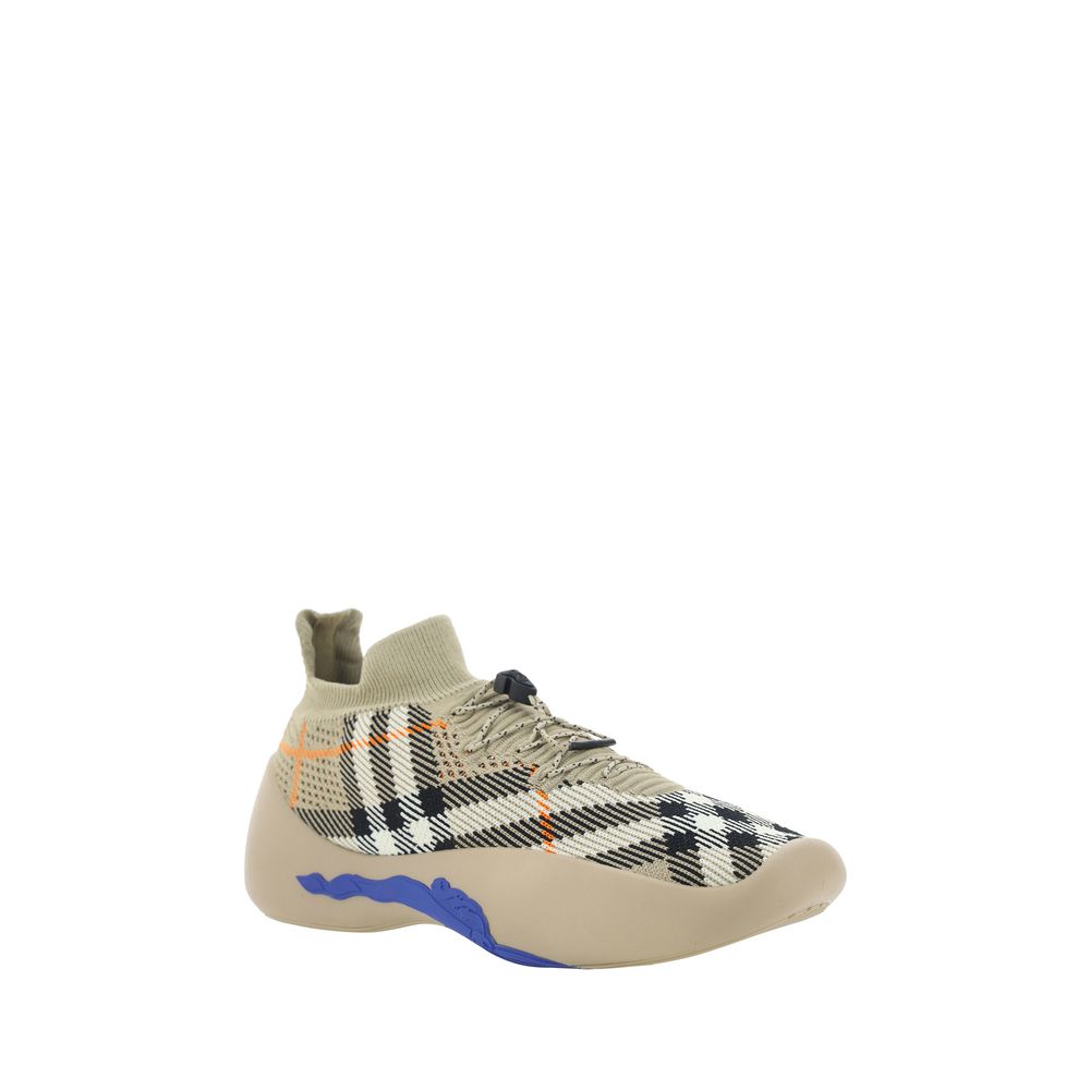 Brown Polyester Athletic Sneakers