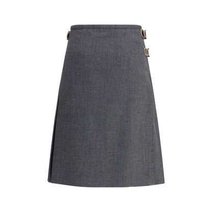 Gray Mohair Long Skirt