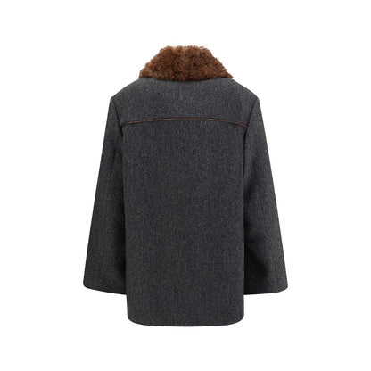 Gray Fleece Wool Coat