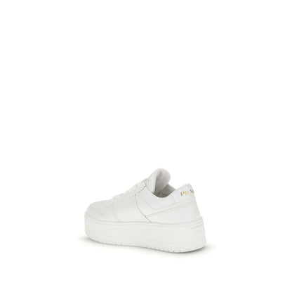 White Calf Leather Bos Taurus Platform Sneakers