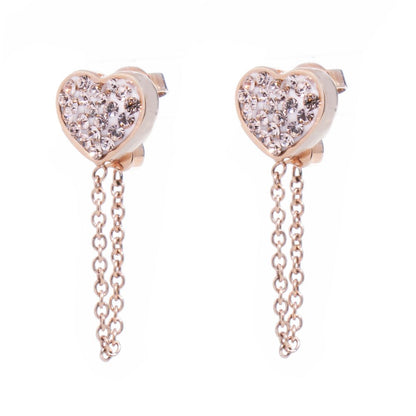 Pink Stainless Steel Earrings
