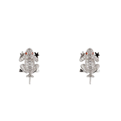 White Silver Earrings