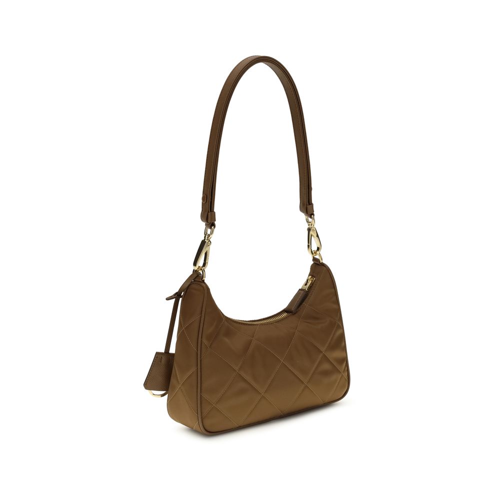 Brown Recycled Polyamide Shoulder Bag