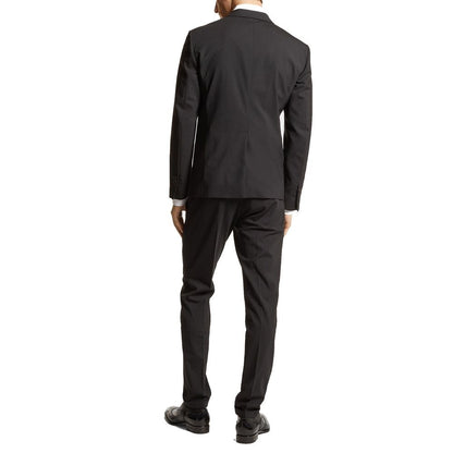 Black Elastane Two-Piece Suit