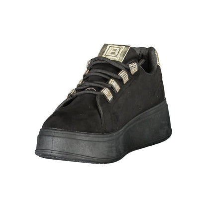 Black Polyester Sneaker