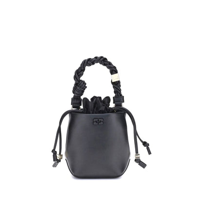 Black Recycled Leather Backet Bag