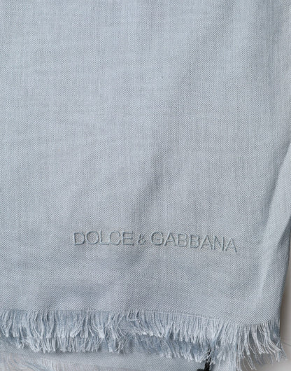 Light Blue Cashmere Knitted Shawl Scarf
