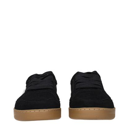 Black Leather Low Top Sneakers