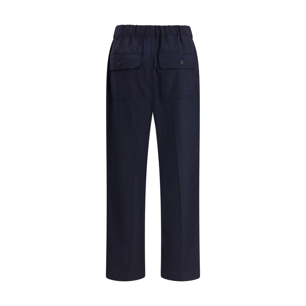 Black Cotton Casual Pants